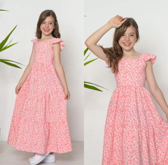 Vestido Midi Floral Rosa