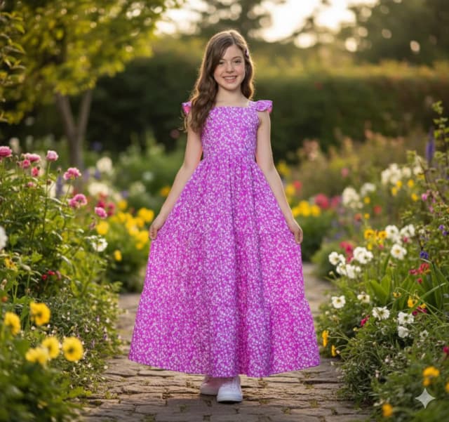 Vestido Midi Floral Lilás