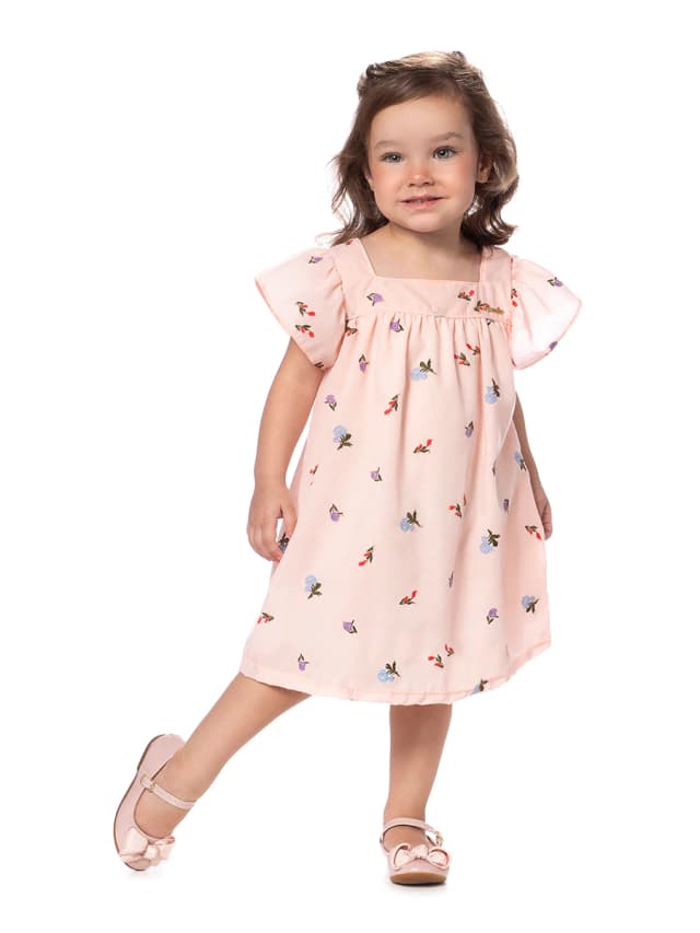 Vestido Rosa Bordado