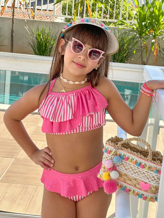 Biquíni Babado Rosa